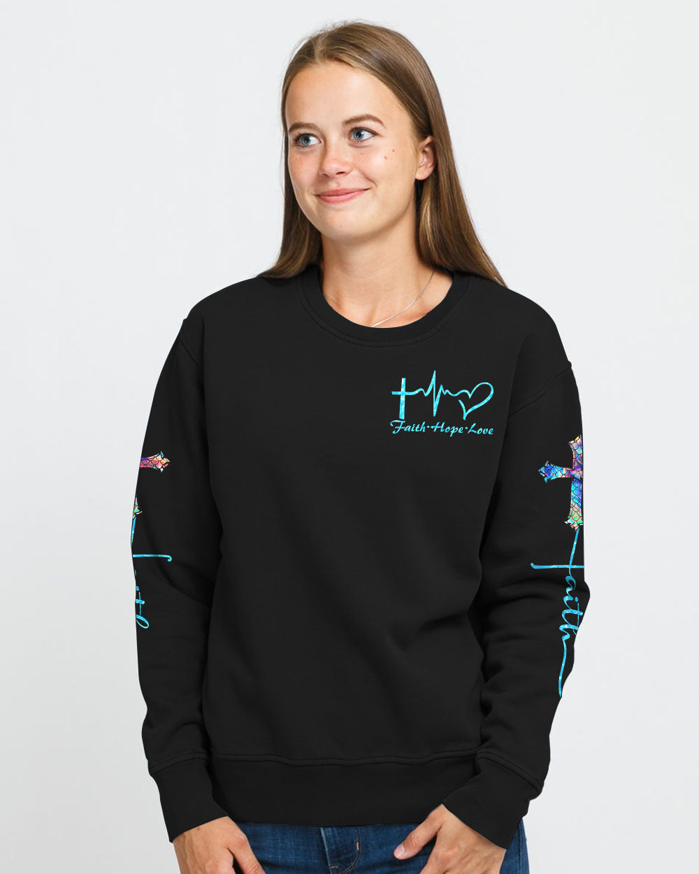 Cross Mermaid Flag Women's Christian Sweatshirt