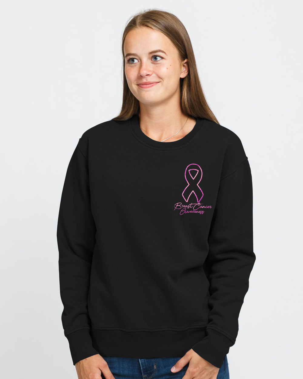 Wings Ribbon Spakle Women's Breast Cancer Awareness Sweatshirt