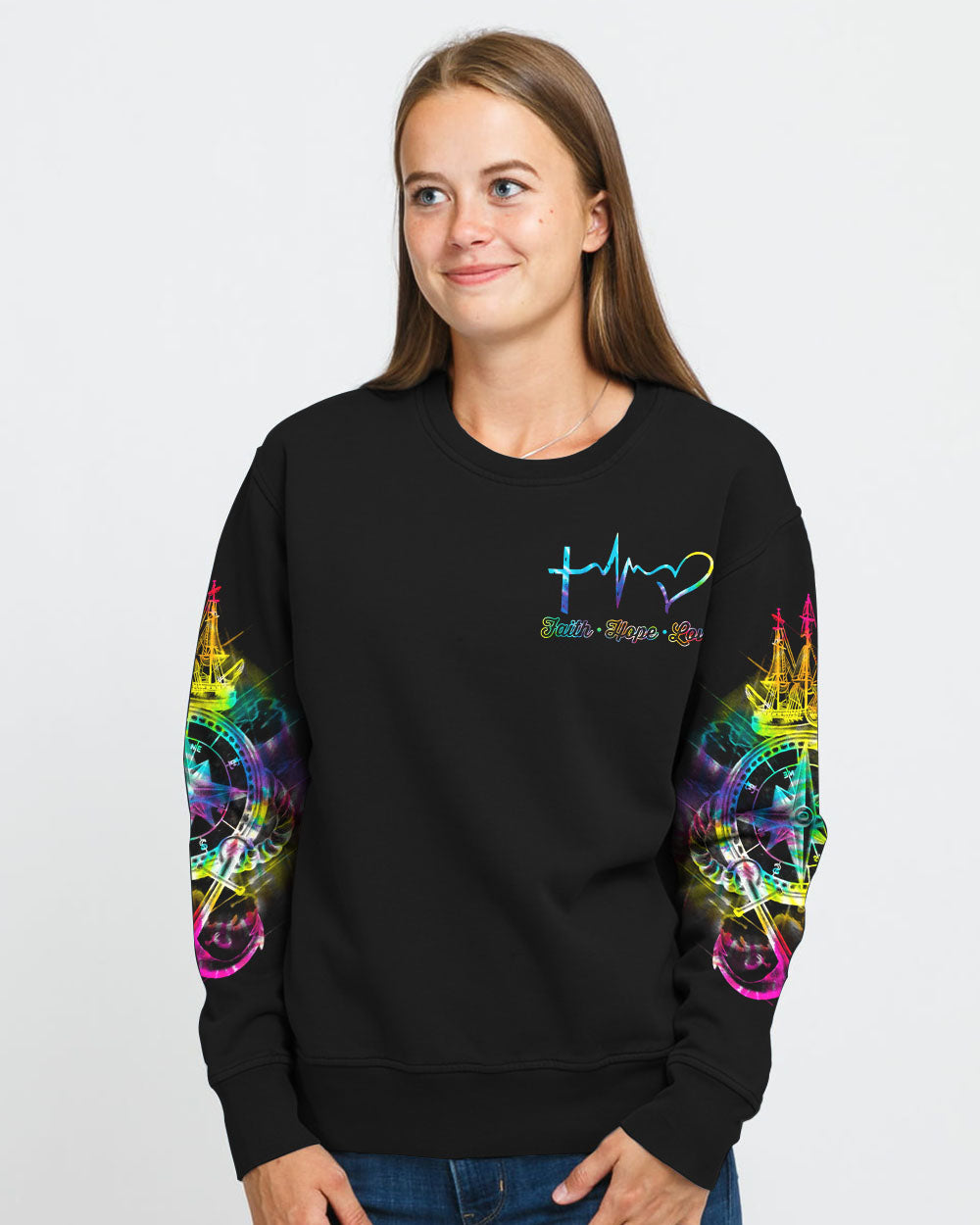 Hope Is The Anchor Of My Soul Colorful Tie Dye Women's Christian Sweatshirt