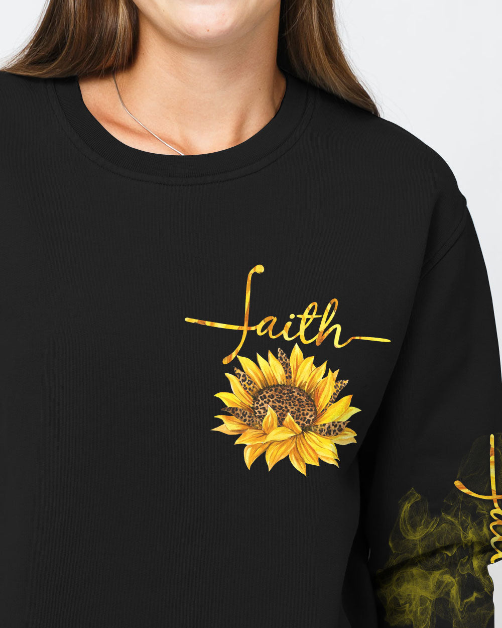 Faith Sunflower Leopard Women's Christian Sweatshirt