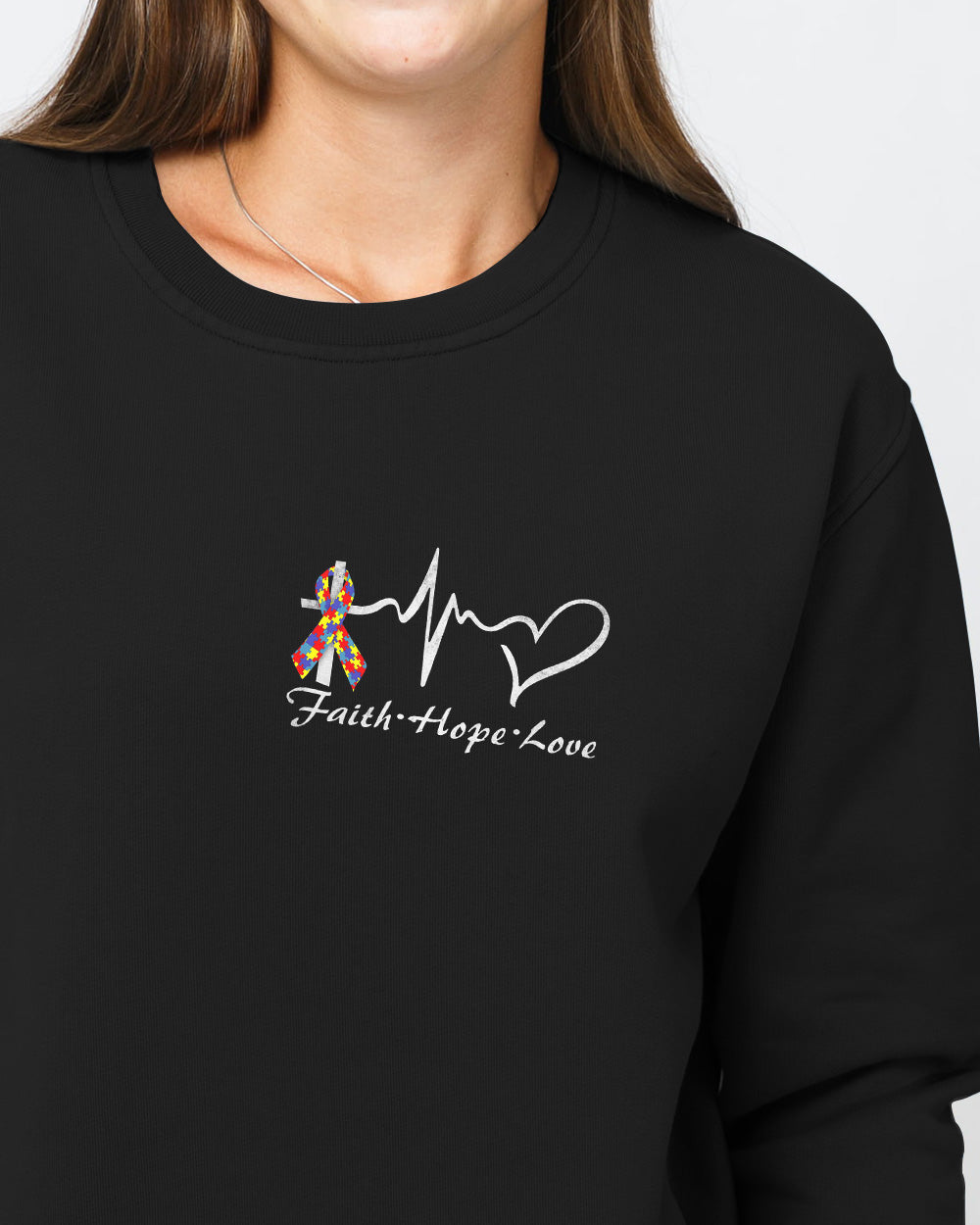 Mom Unbreakable Flag Women's Autism Awareness Sweatshirt