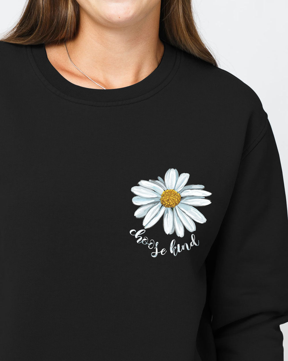 Cross Daisy Choose Kind Flag Women's Christian Sweatshirt