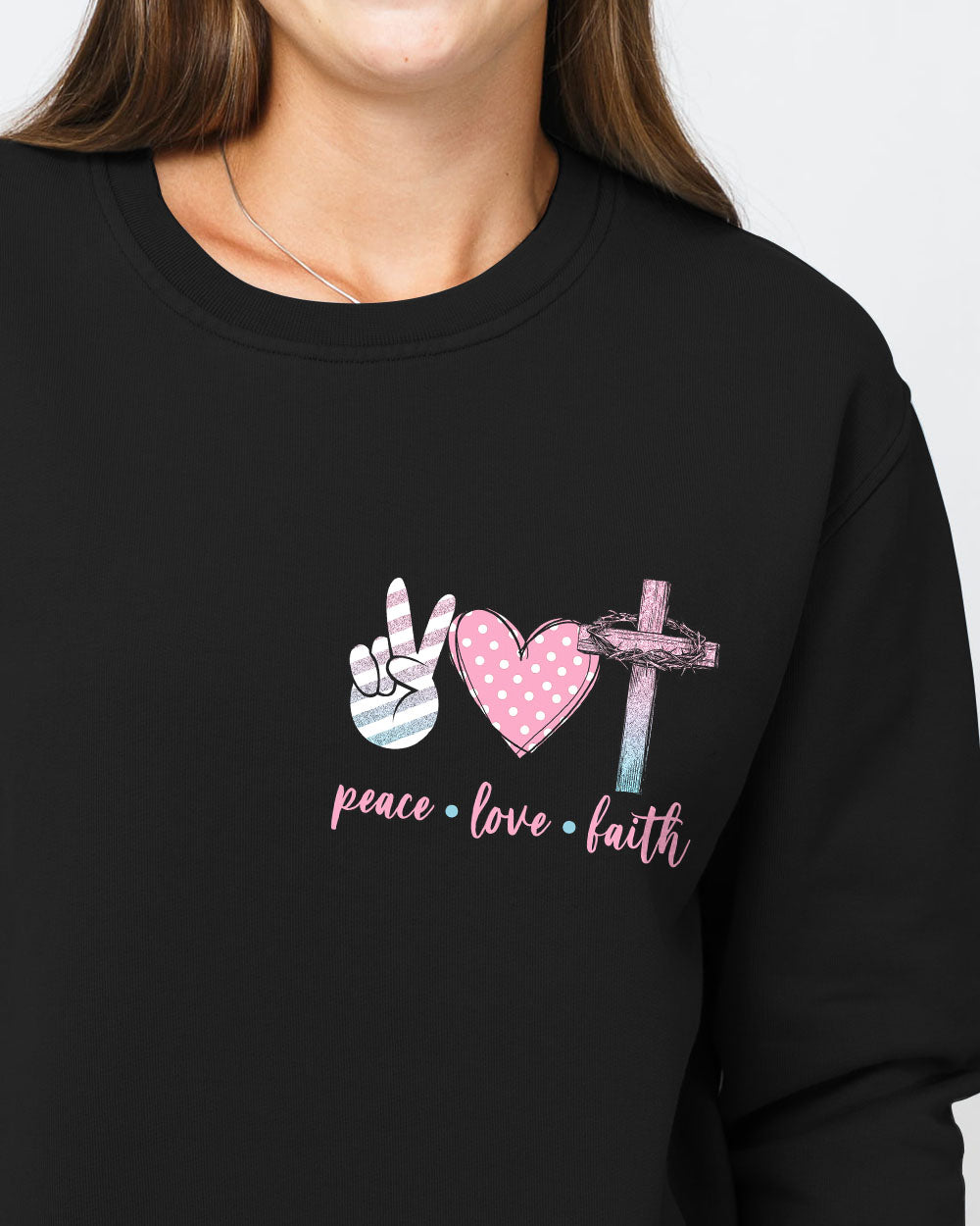 Let Your Faith Be Bigger Than Your Fear Wings Pastel Color Women's Christian Sweatshirt