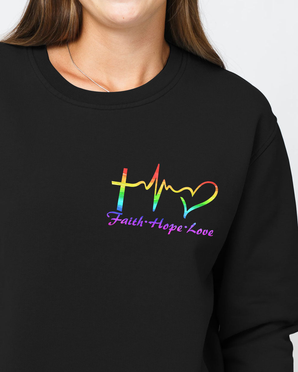 Love Pride Lgbt Cross Wings Women's Christian Sweatshirt