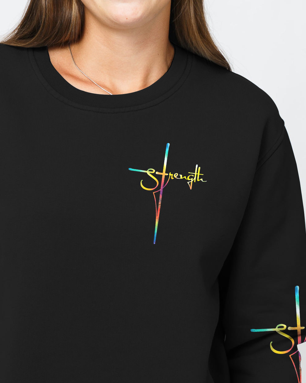 Strength Wings Colorful Watercolor Women's Christian Sweatshirt