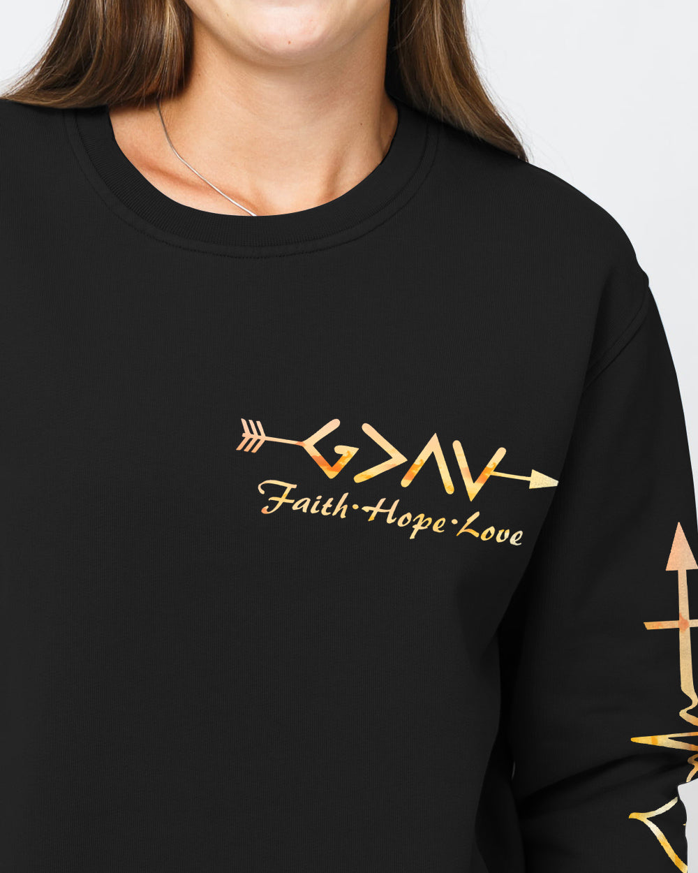 Vintage Faith Over Fear Sunset Women's Christian Sweatshirt