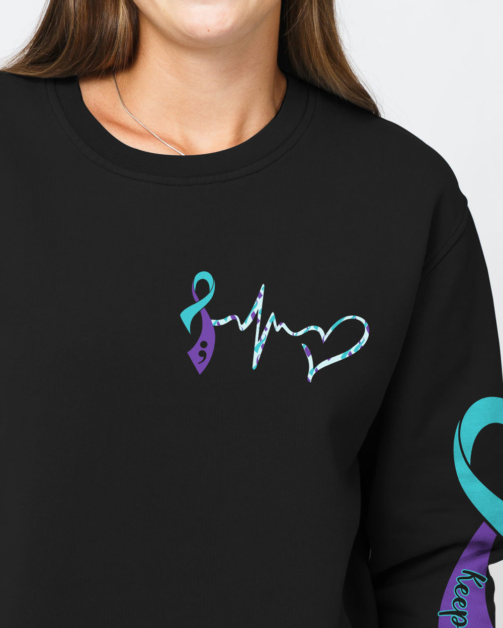 Flag Ribbon Women's Suicide Prevention Awareness Sweatshirt