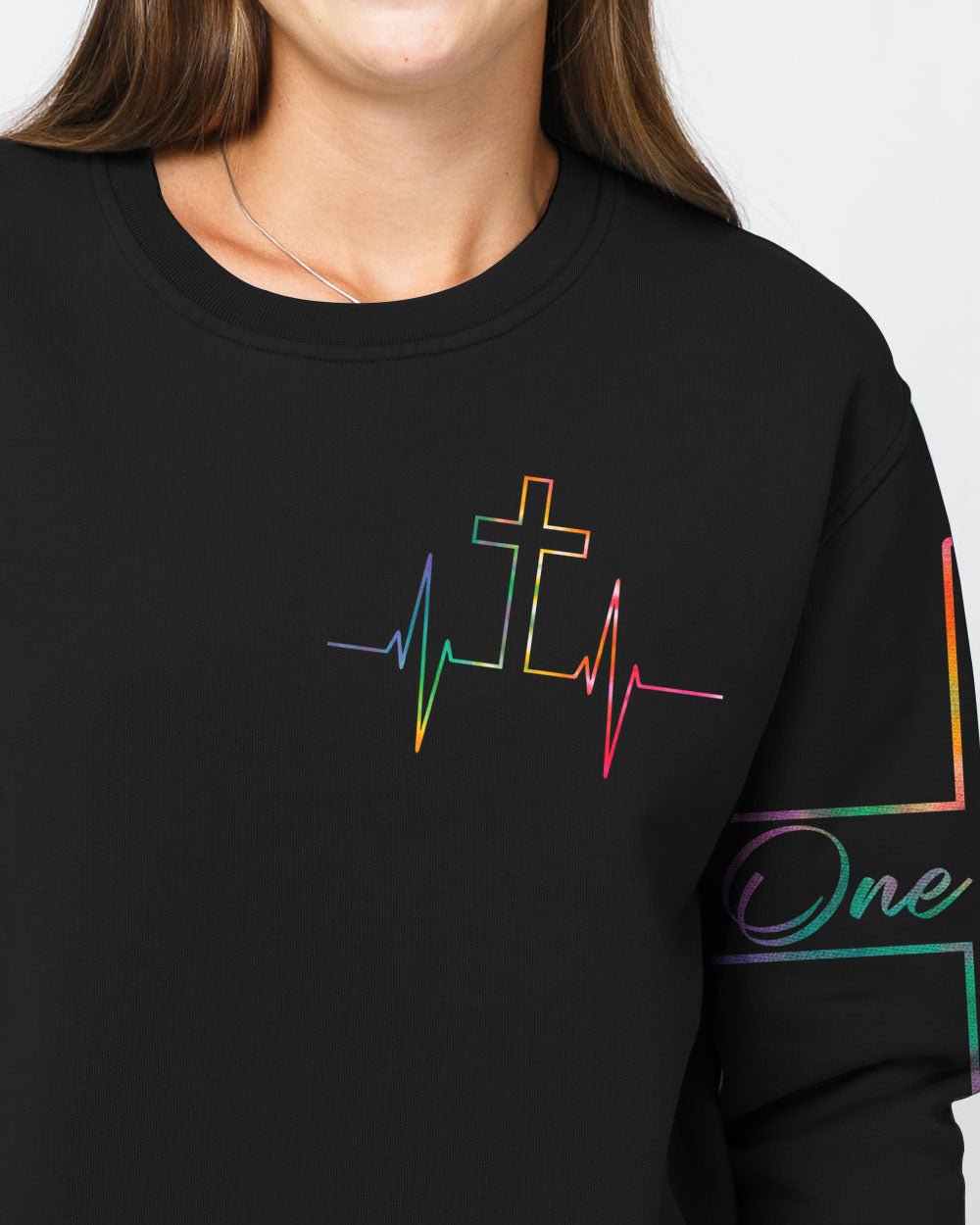 Faith One Nation Under God Tie Dye Flag Women's Christian Sweatshirt