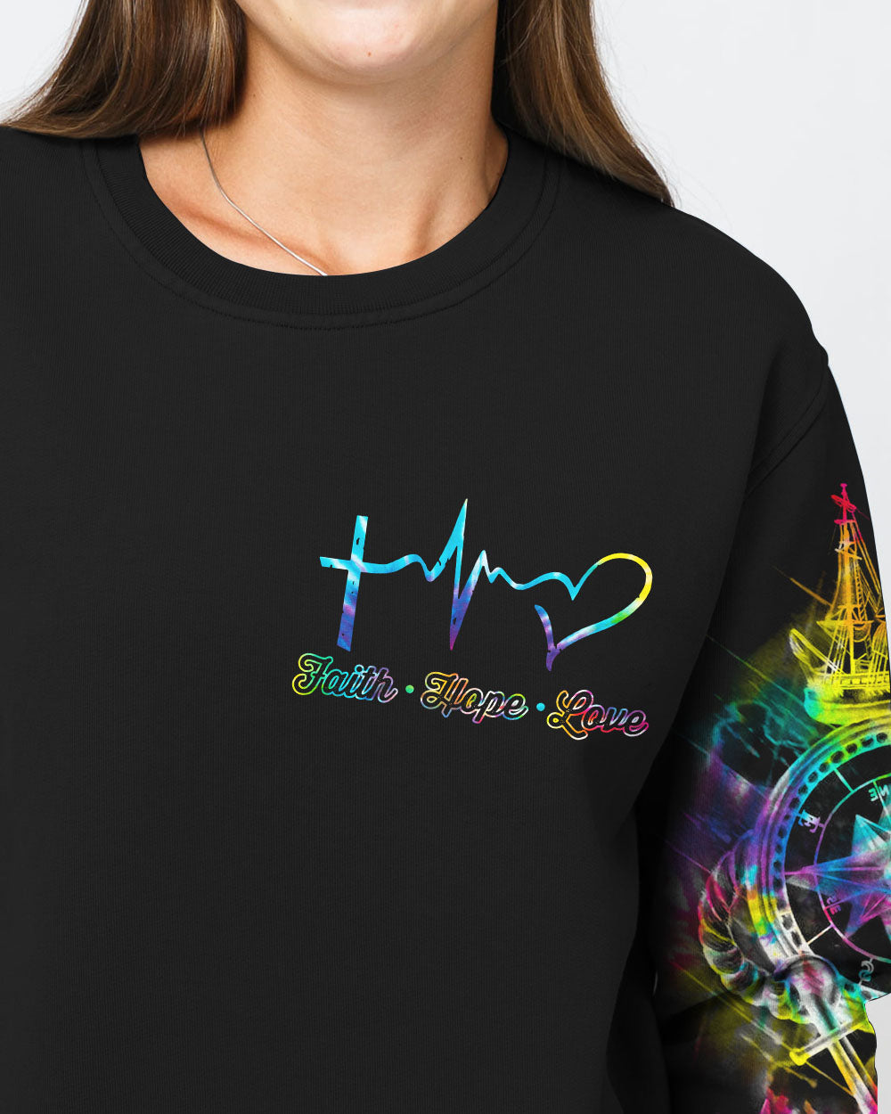 Hope Is The Anchor Of My Soul Colorful Tie Dye Women's Christian Sweatshirt
