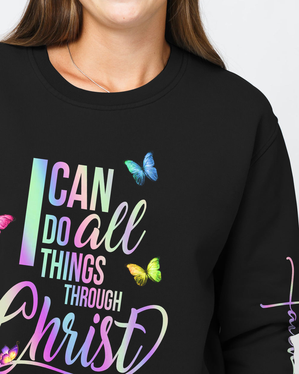 I Can Do All Things Butterfly Women's Christian Sweatshirt