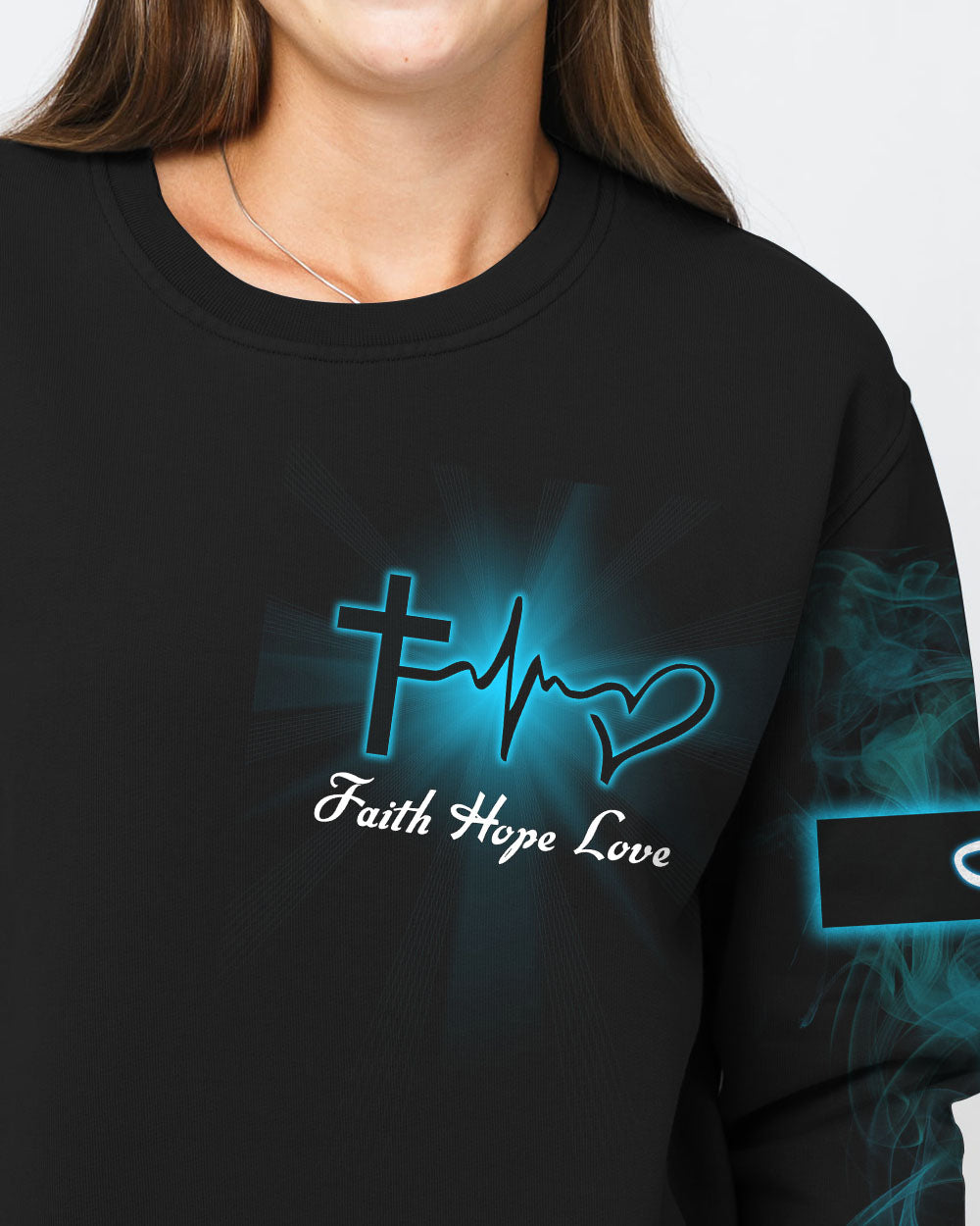 Jesus Is My Savior Cross Light Smoke Women's Christian Sweatshirt