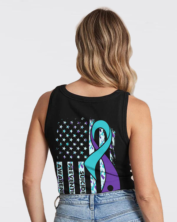 Flag Ribbon Women's Suicide Prevention Awareness Tanks