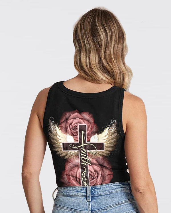 Rose Wings Cross Light Women's Christian Tanks