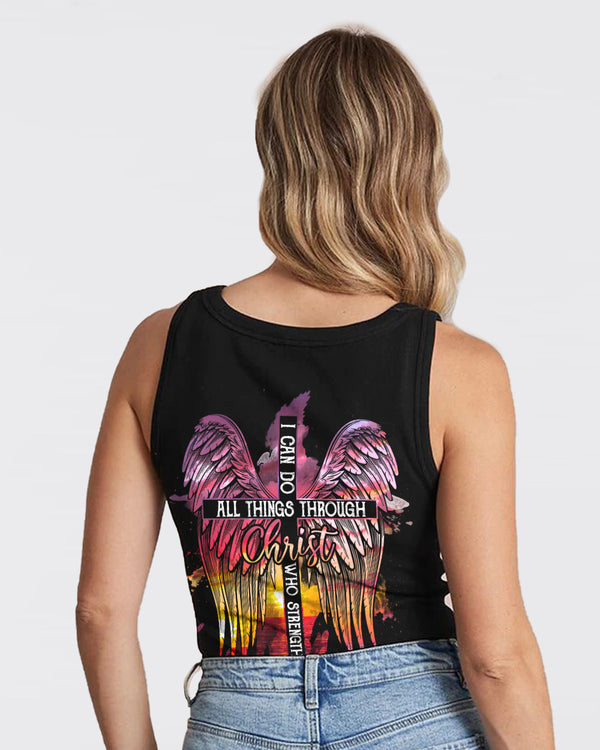 I Can Do All Things Through Christ Sunset Beach Women's Christian Tanks