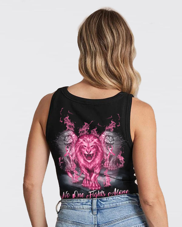 No One Fights Alone Pink Lion Women's Breast Cancer Awareness Tanks