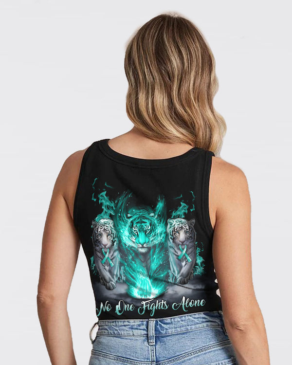No One Fights Alone Tiger Women's Ovarian Cancer Awareness Tanks