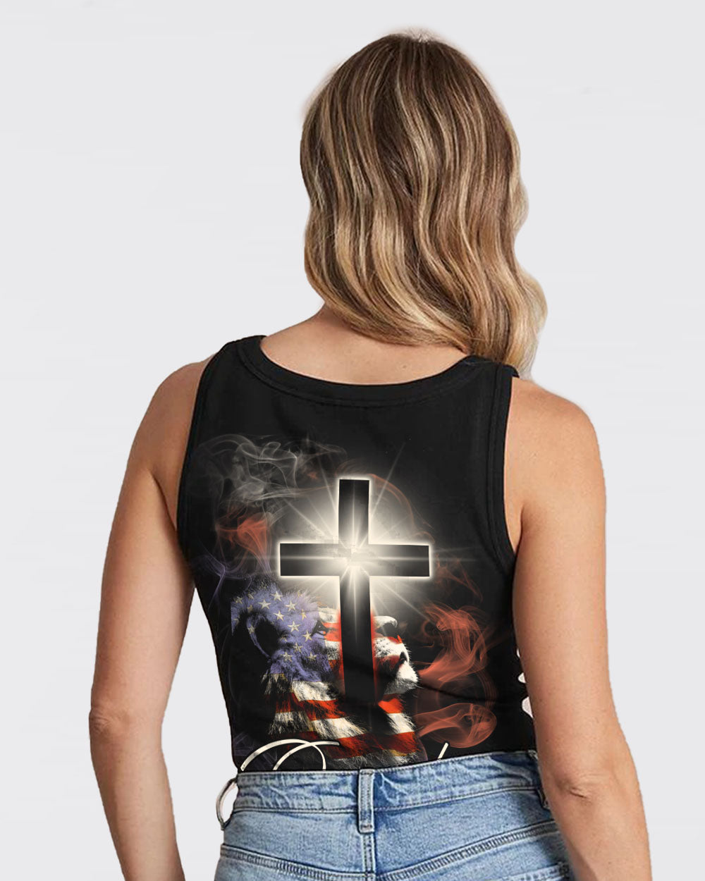 One Nation Under God Lion Light Women's Christian Tanks