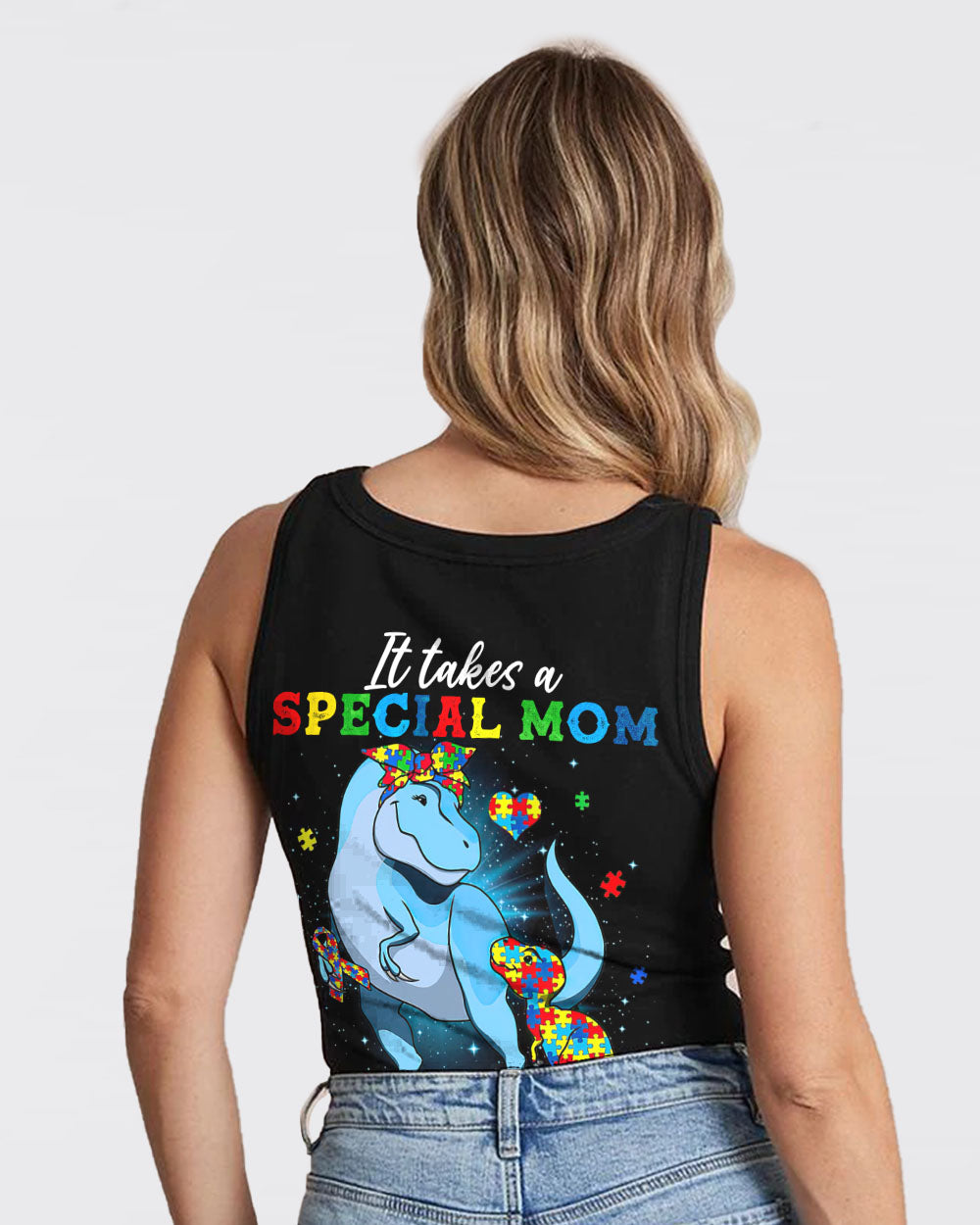 It Takes A Special Mom To Hear What A Son Cannot Say Dinosaur Women's Autism Awareness Tanks