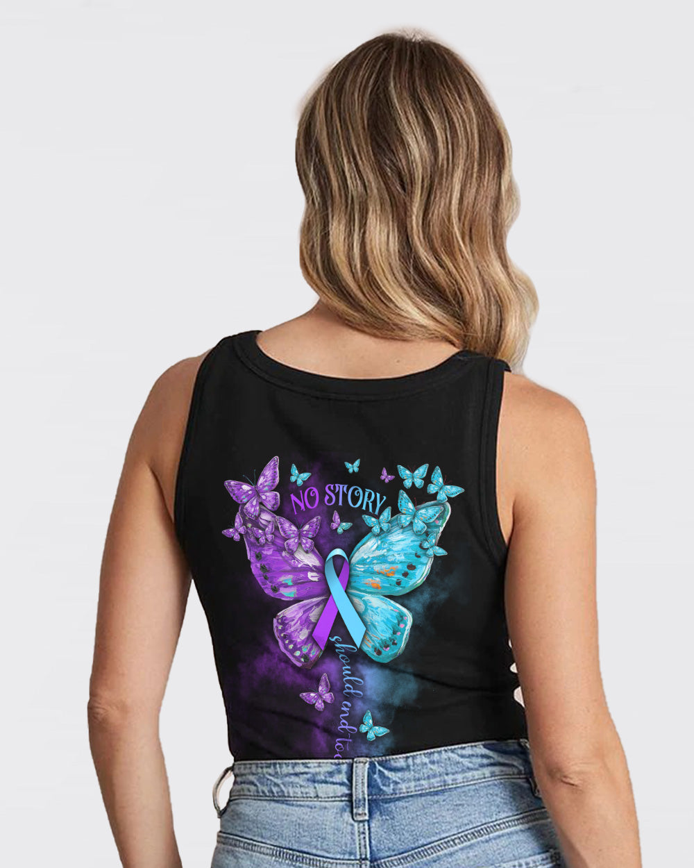 No Story Should End Too Soon Butterfly Women's Suicide Prevention Awareness Tanks