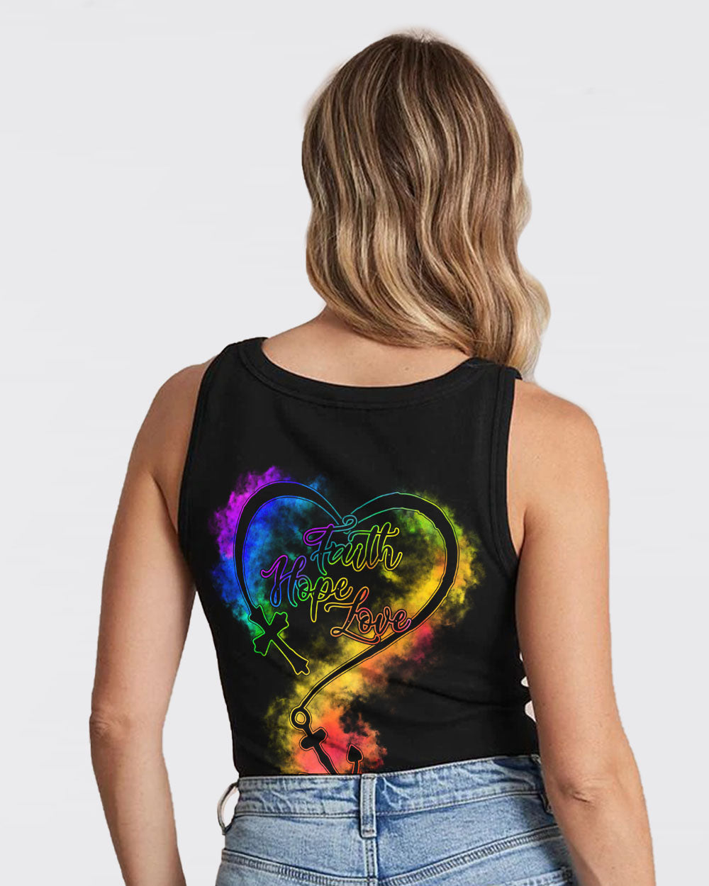 Faith Hope Love Cross Anchor Heart Women's Christian Tanks
