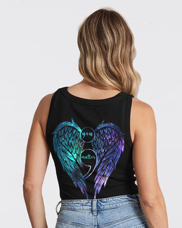 Galaxy You Matter Wings Women's Suicide Prevention Awareness Tanks