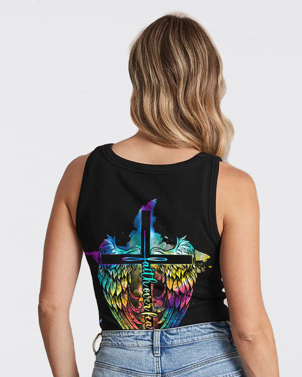 Faith Over Fear Wings Colorful Women's Christian Tanks