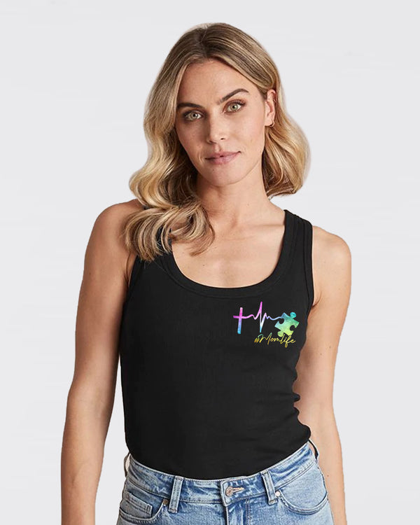 Different Is Beautiful Rainbow Sunflower Women's Autism Awareness Tanks