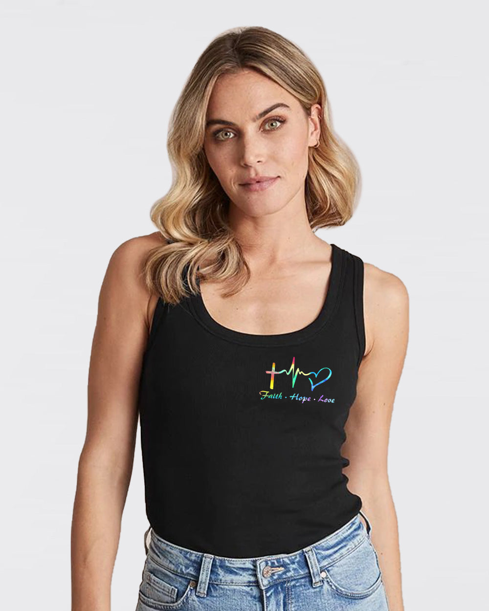 My God That Is Who You Are Colorful Jesus Painting Women's Christian Tanks