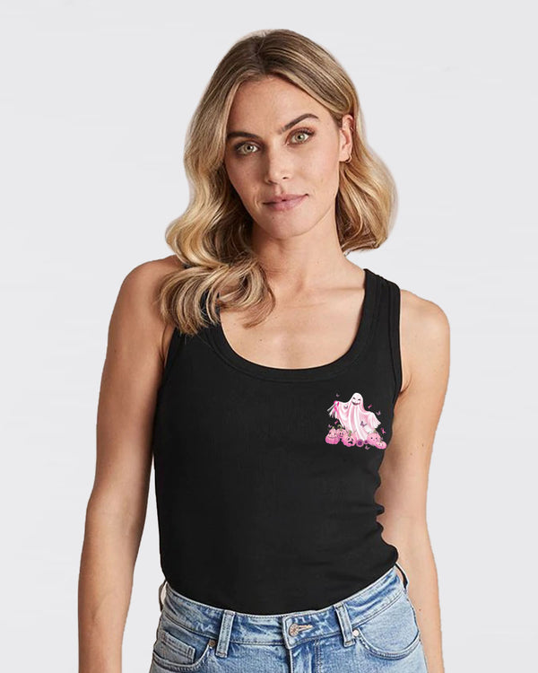 No One Fights Alone Boo Halloween Women's Breast Cancer Awareness Tanks