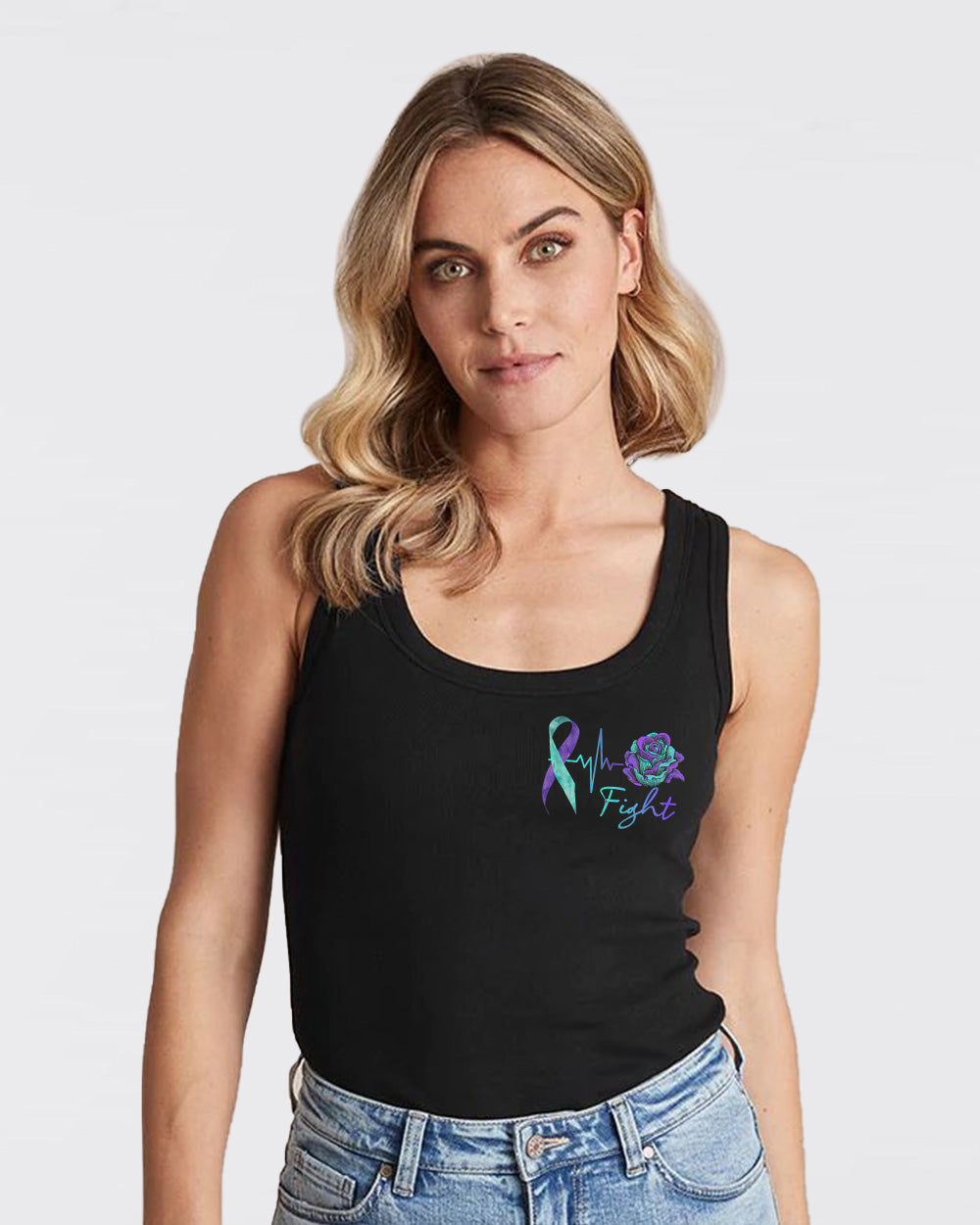 Rose Ribbon Smoke Women's Suicide Prevention Awareness Tanks