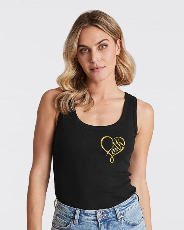 Faith Cross Gold Butterfly  Women's Christian Tanks