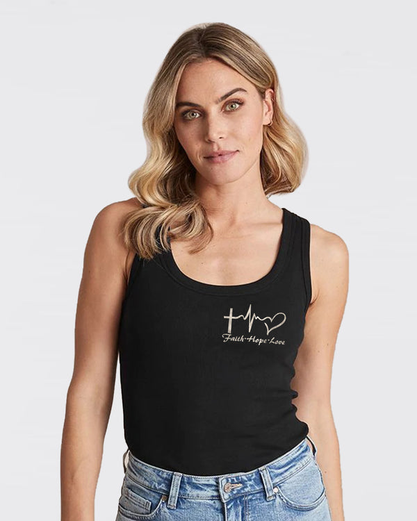 Painting Sunflower Cross Faith Wings Women's Christian Tanks