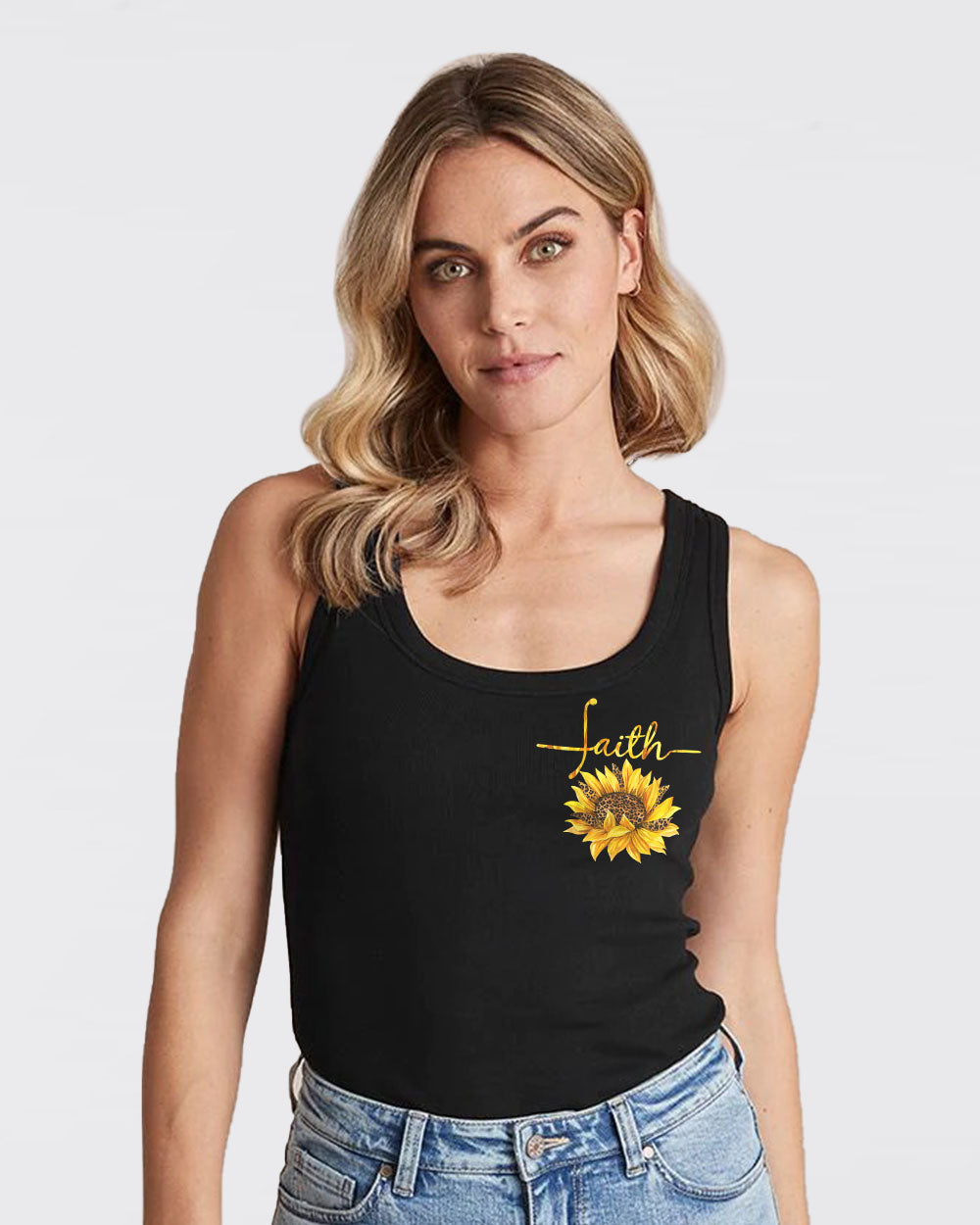 Faith Sunflower Leopard Women's Christian Tanks