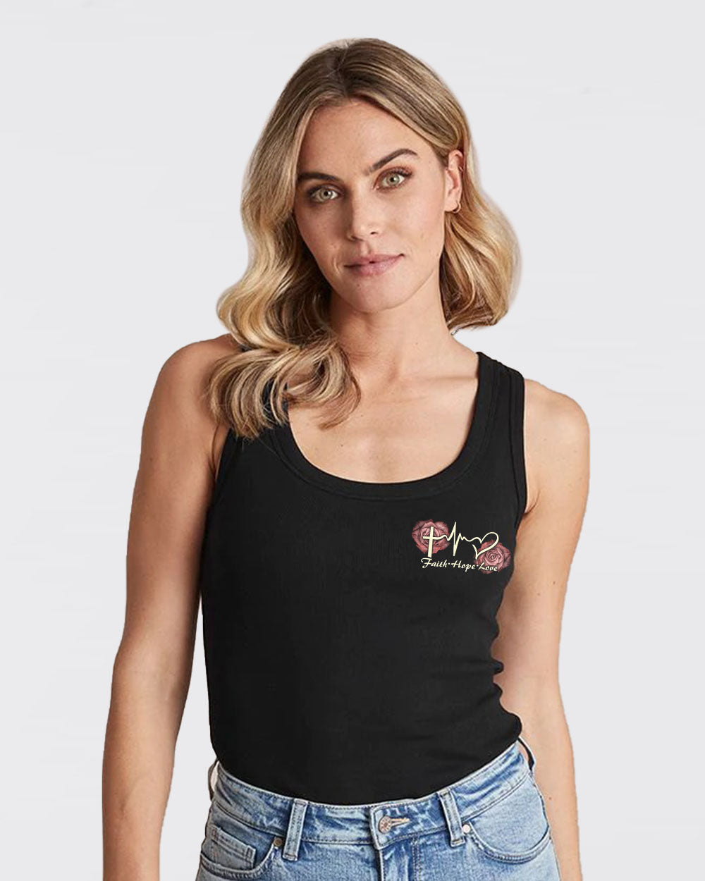 Rose Wings Cross Light Women's Christian Tanks