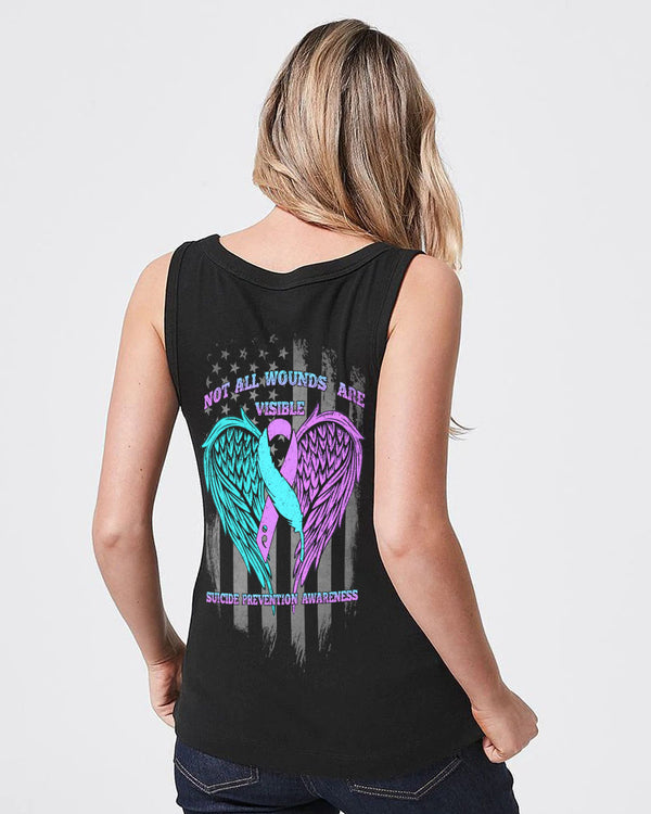 Not All Wounds Are Visible Women's Suicide Prevention Awareness Tanks