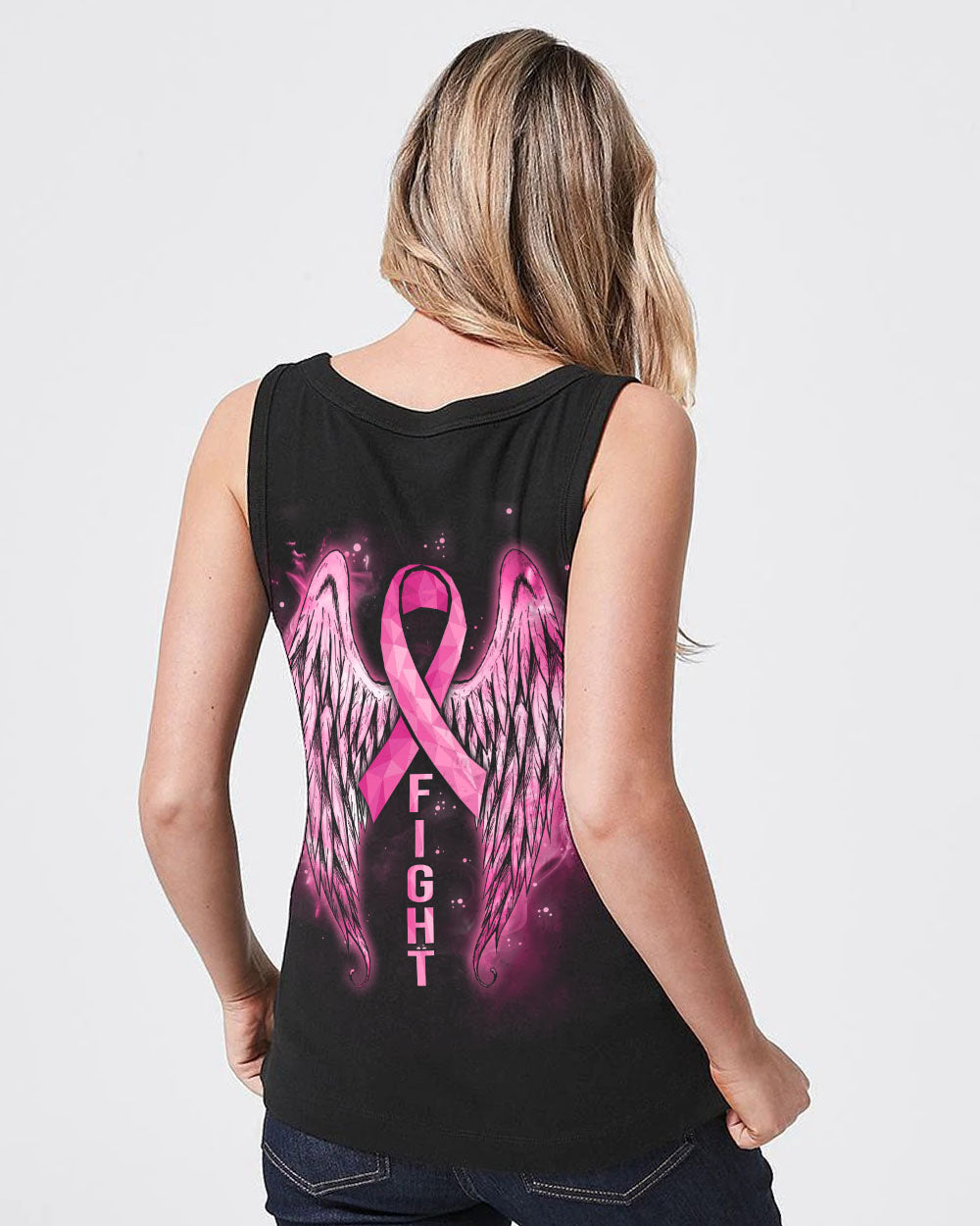 Pink Ribbon Fight Wings Women's Breast Cancer Awareness Tanks