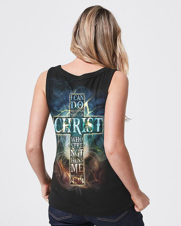 I Can Do All Things Lion Colorful Women's Christian Tanks