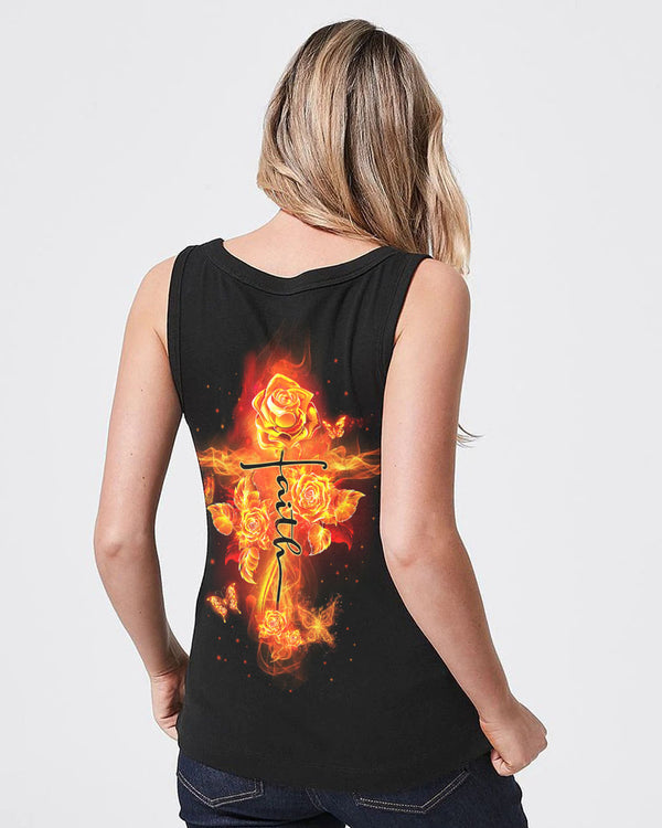 Faith Fire Rose Women's Christian Tanks