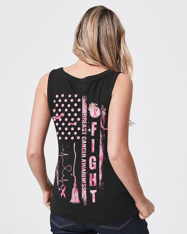 Fight Ribbon Flag Halloween Women's Breast Cancer Awareness Tanks