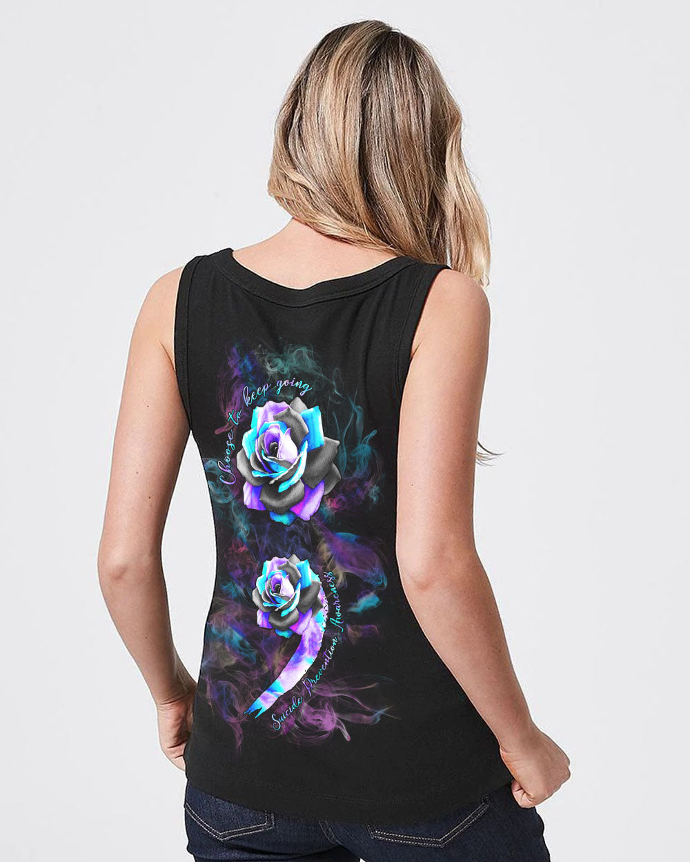 Choose To Keep Going Rose Women's Suicide Prevention Awareness Tanks