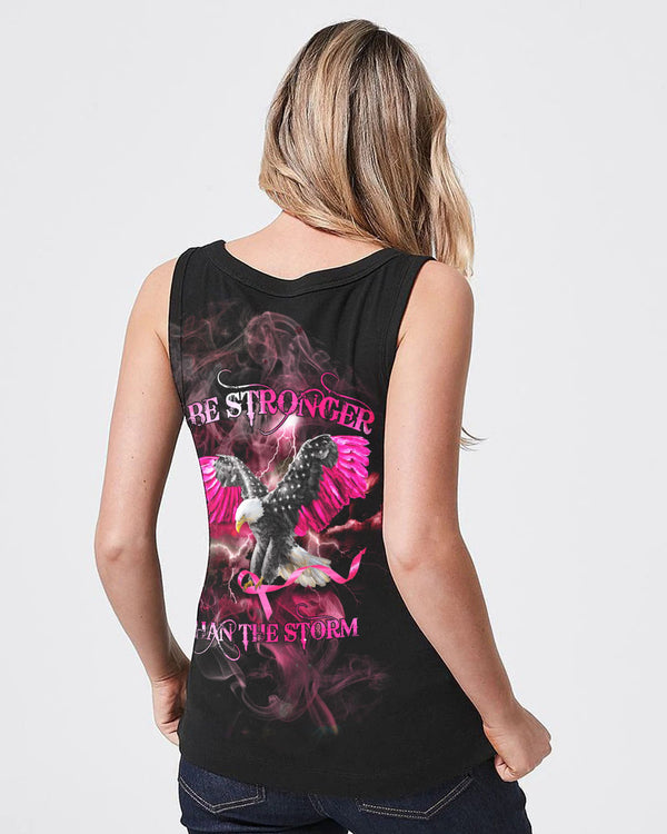 Be Stronger Than The Storm Eagle Pink Smoke Women's Breast Cancer Awareness Tanks