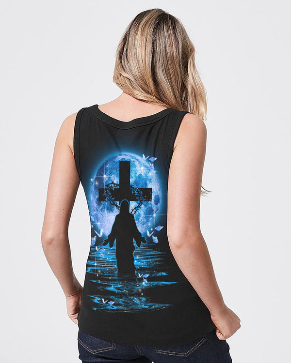 Jesus Moon Heaven Women's Christian Tanks