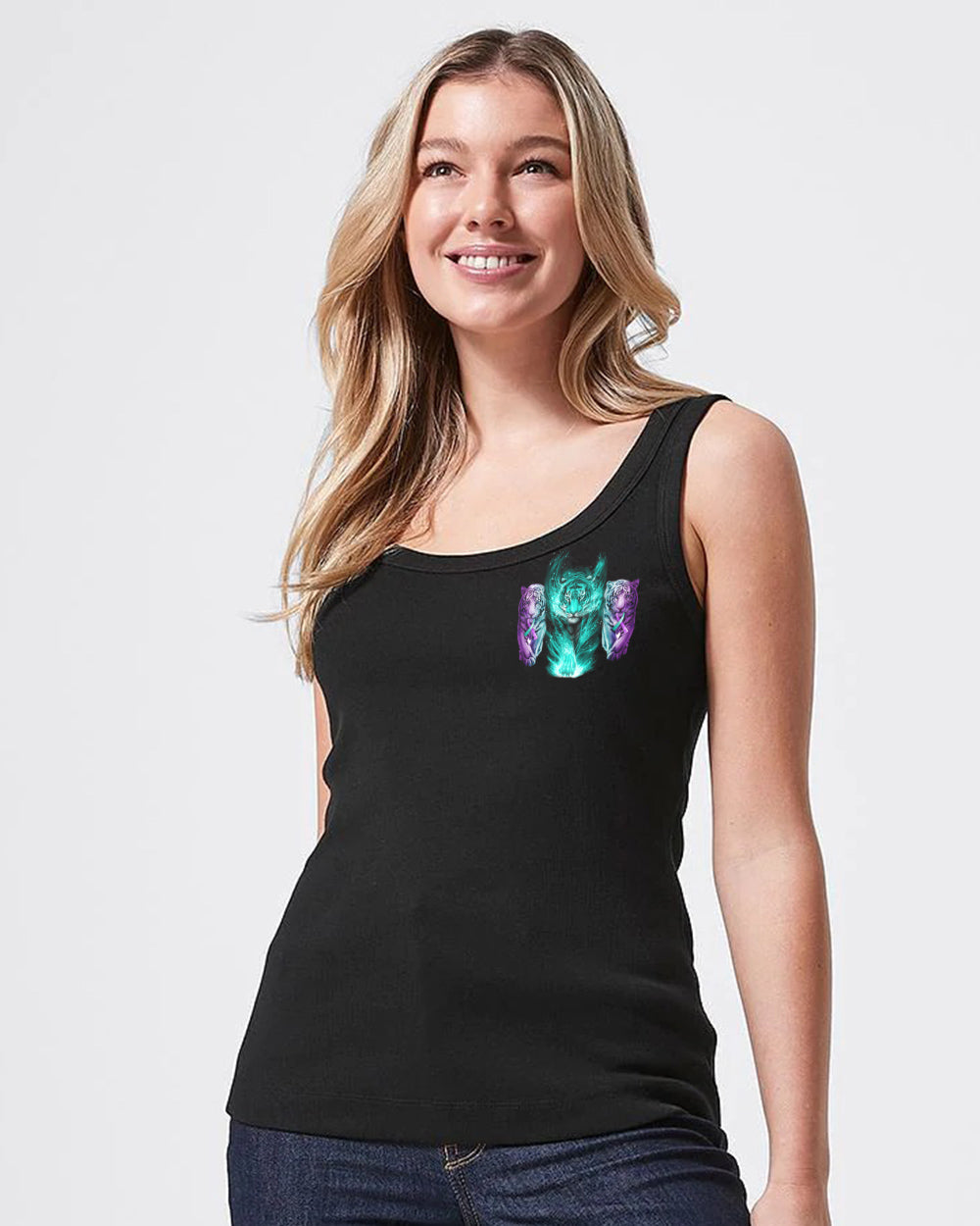 No One Fights Alone Tiger Women's Suicide Prevention Awareness Tanks