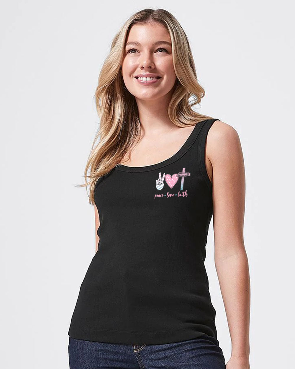 Let Your Faith Be Bigger Than Your Fear Wings Pastel Color Women's Christian Tanks