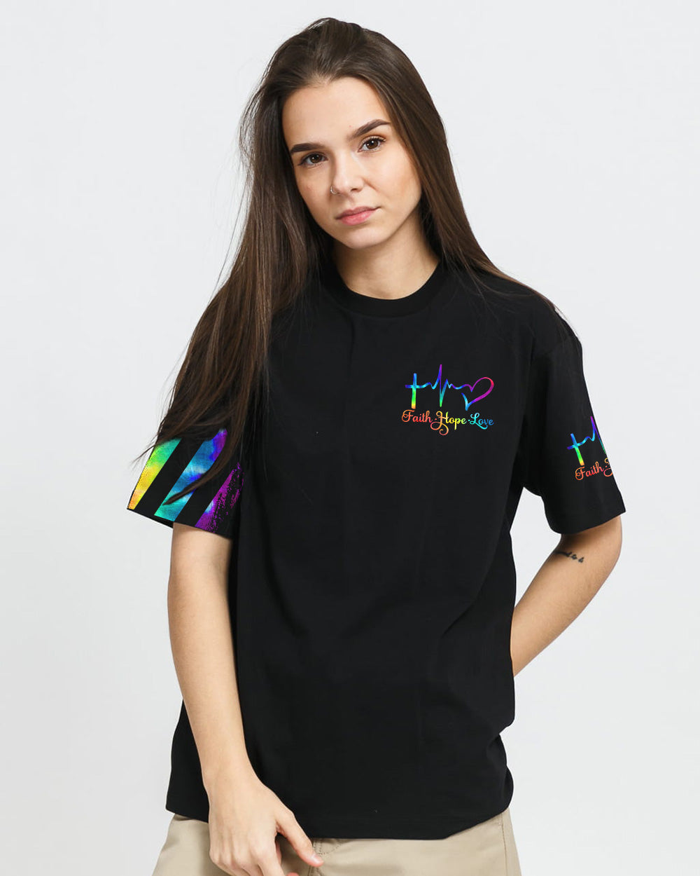 Way Maker Miracle Worker Music Wings Cross Tie Dye Women's Christian Tshirt