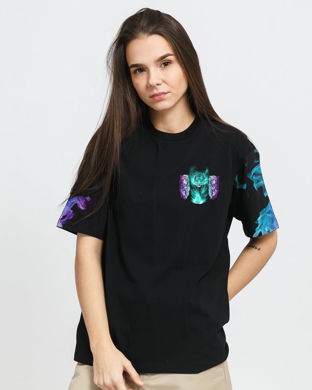 No One Fights Alone Tiger Women's Suicide Prevention Awareness Tshirt