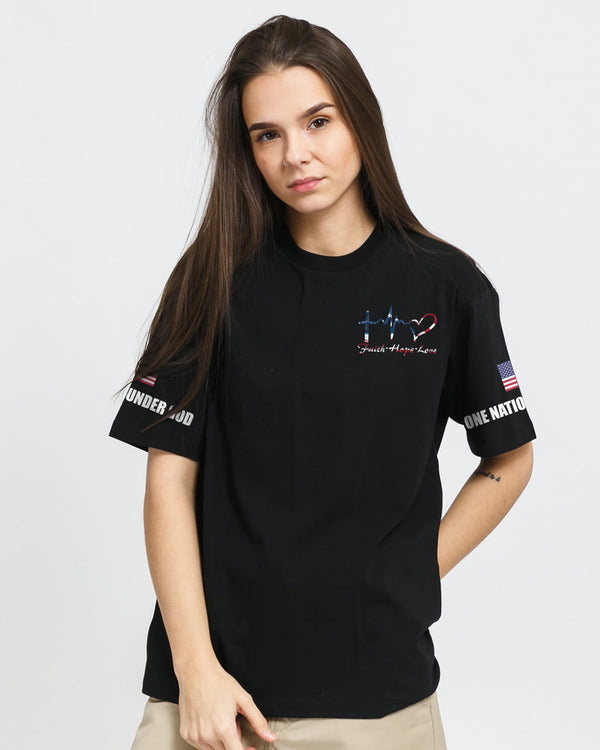 Fe Cross Wings Painting Flag Women's Christian Tshirt