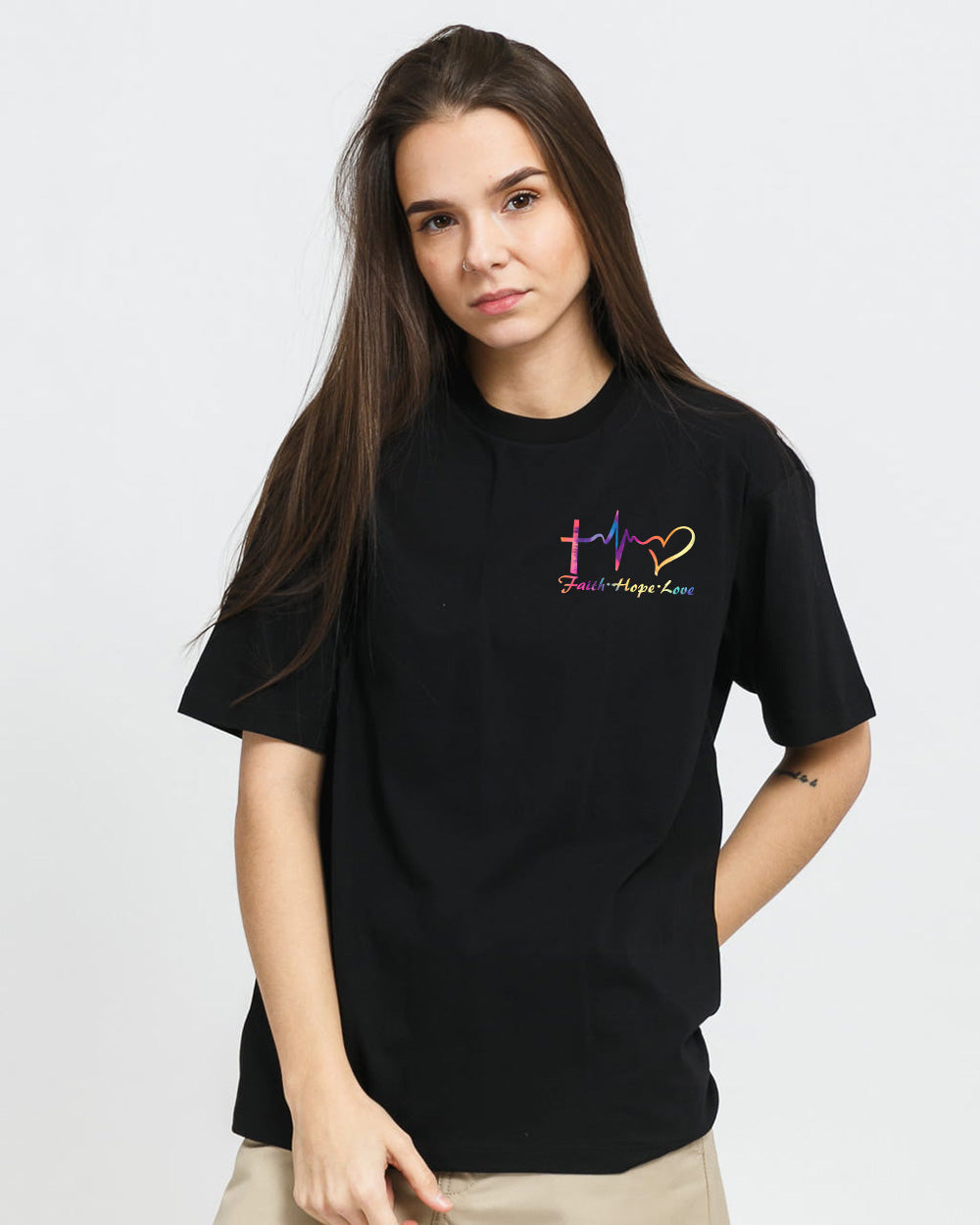 I Can Do All Things Through Christ Butterfly Cross Women's Christian Tshirt