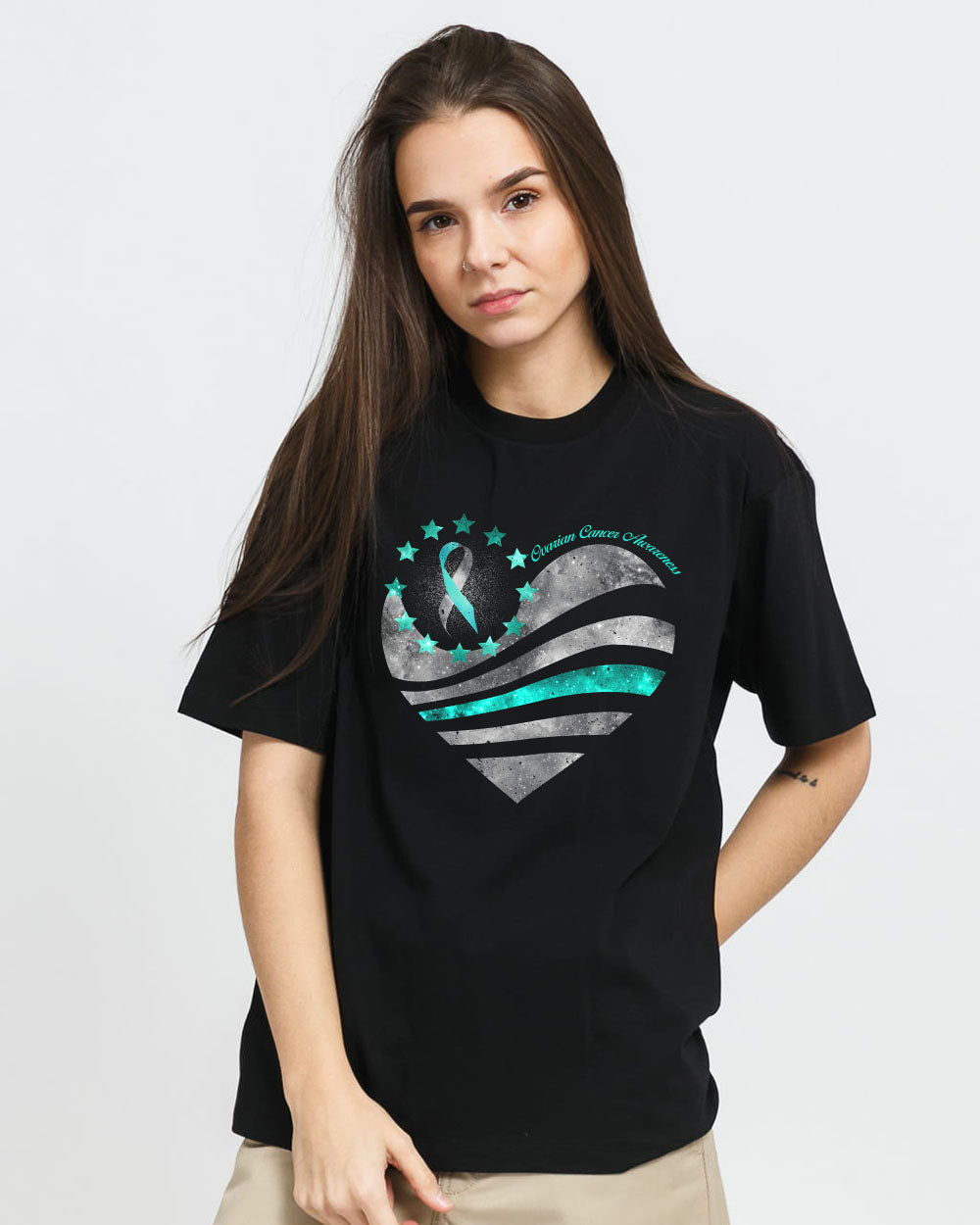Sunflower Flag Women's Ovarian Cancer Awareness Tshirt