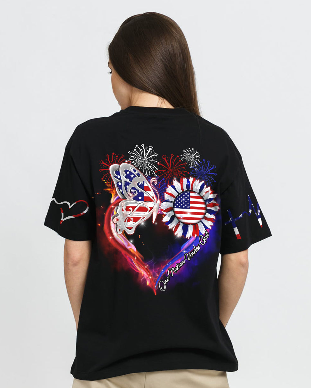 Heart Butterfly Firework Women's Christian Tshirt